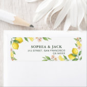 Watercolor Wreath Mediterranean Citrus Wedding ラベル (インサイチュ)