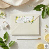 Watercolor Wreath Mediterranean Citrus Wedding ラベル