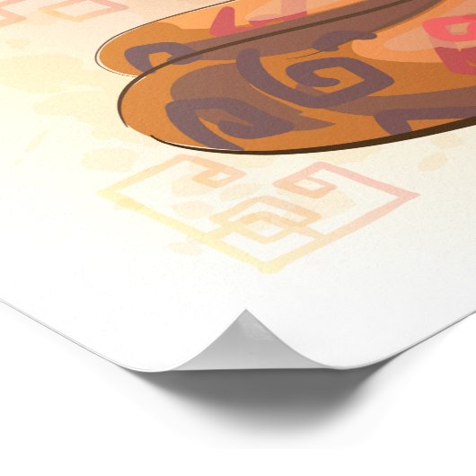 Watercolor Year of the Snake, Samurai ポスター (角)