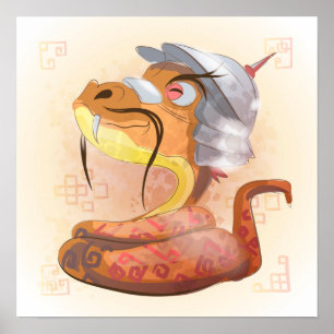 Watercolor Year of the Snake, Samurai ポスター