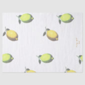 Watercolor Yellow and Green Lemon Citrus Wedding 薄葉紙 (正面)