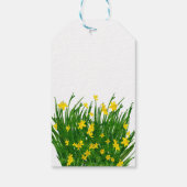 Watercolor Yellow Floral Garden White Wedding ギフトタグ (裏面)