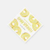 Watercolor Yellow Sprinkle Donuts Baby Sprinkle スタンダードカクテルナプキン (角)