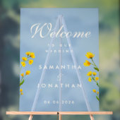 Watercolor yellow wildflowers wedding  アクリルサイン (ニュートラル)