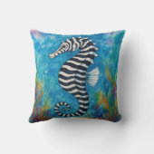 Watercolor Zebra Seahorse クッション (裏面)