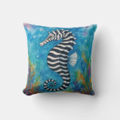 Watercolor Zebra Seahorse クッション (正面)