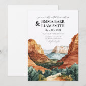 Watercolor Zion National Park Wedding Invitation 招待状 (正面/裏面)