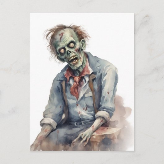 Watercolor Zombie ポストカード (正面)
