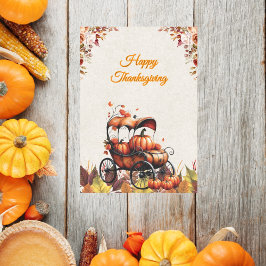 WatercolorCustomizable Vintage Thanksgiving  シーズンカード