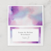 Watercolored Frame – ラベンダー招待状 プレイスカード (外部開封)