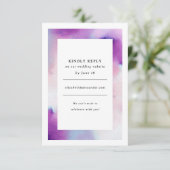 Watercolored Frame – ラベンダー招待状 出欠カード (スタンド正面)