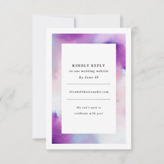 Watercolored Frame – ラベンダー招待状 出欠カード