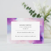 Watercolored Frame – ラベンダー招待状 出欠カード (スタンド正面)