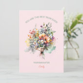 WatercolorFlowers花束お母さん 招待状 (スタンド正面)