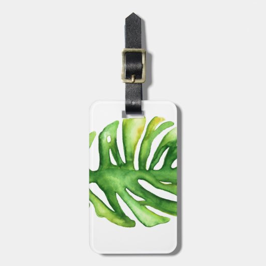 WatercolorGreenPalm2 ラゲッジタグ (正面縦)
