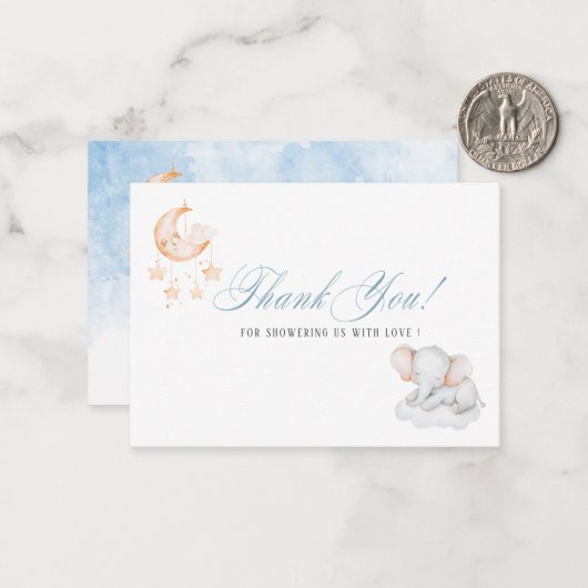 WatercolorLittle stsr象エレガントベビーショウ ノートカード (正面/裏面インサイチュ)