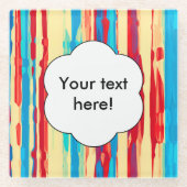 Watercolorsテクスチャ ガラスコースター (正面)