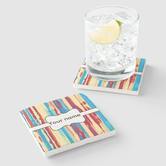 Watercolorsテクスチャ ストーンコースター (横)