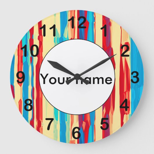 Watercolorsテクスチャ ラージ壁時計 (正面)