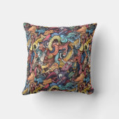 Watercolors Abstract Creature Doodle Art クッション (裏面)