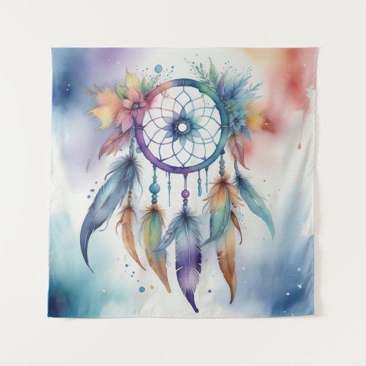Watercolors dreamcatcher タペストリー (正面)