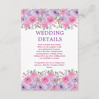 watercolors Florals Modern Botanical Wedding エンクロージャーカード