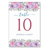 watercolors Florals Modern Botanical Wedding テーブルナンバー (裏面)