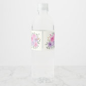watercolors Florals Modern Botanical Wedding ペットボトルラベル (裏面)
