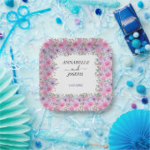 watercolors Florals Modern Botanical Wedding ペーパープレート (パーティー)