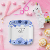 watercolors Florals Modern Botanical Wedding ペーパープレート (パーティー)