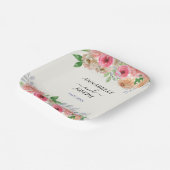 watercolors Florals Modern Botanical Wedding ペーパープレート (傾斜あり)