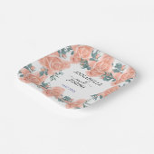 watercolors Florals Modern Botanical Wedding ペーパープレート (傾斜あり)