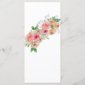 watercolors Florals Modern Botanical Wedding メニュー (裏面)
