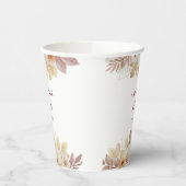 watercolors Florals Modern Botanical Wedding 紙コップ (左)