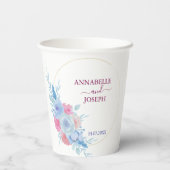 watercolors Florals Modern Botanical Wedding 紙コップ (裏面)