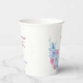 watercolors Florals Modern Botanical Wedding 紙コップ (左)