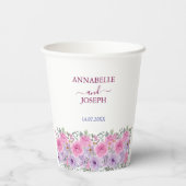 watercolors Florals Modern Botanical Wedding 紙コップ (裏面)