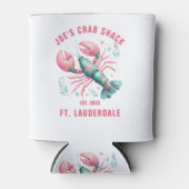 Watercolors Lobster Illustration Custom Text 缶クーラー (正面)
