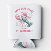 Watercolors Lobster Illustration Custom Text 缶クーラー (裏面)