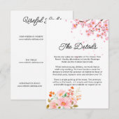 watercolors Modern Botanical summer Wedding エンクロージャーカード (正面/裏面)