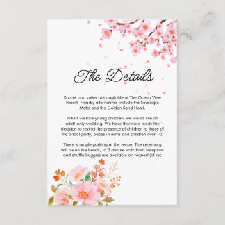 watercolors Modern Botanical summer Wedding エンクロージャーカード