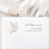 watercolorwhite pink dove  ラベル (インサイチュ)