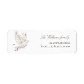 watercolorwhite pink dove  ラベル (正面)