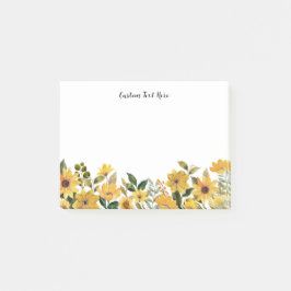 WatercolorYellow花カスタム文字 ポストイット