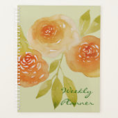 Watercolour Apricot Roses Weekly プランナー手帳 (正面)