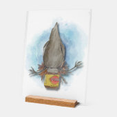 Watercolour Australian magpie table art アクリルサイン (傾斜)