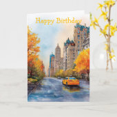 Watercolour Autumn in New York カード (黄色い花)