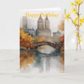 Watercolour Autumn in New York カード (黄色い花)