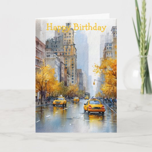 Watercolour Autumn in New York カード (正面)