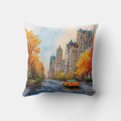 Watercolour Autumn in New York クッション (裏面)